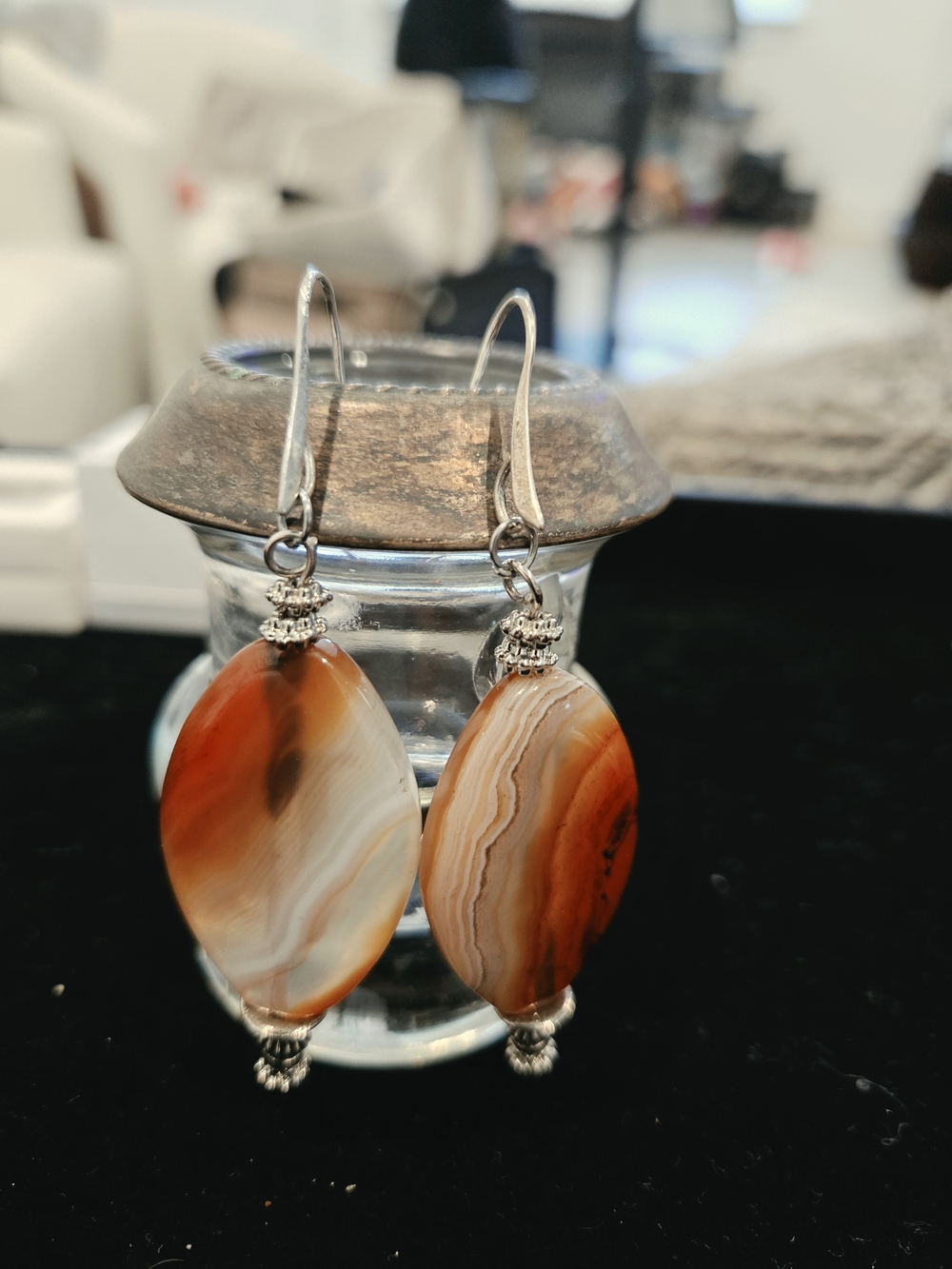 Large Gorgeous Agate Drop Earrings